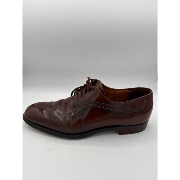 Men’s Alan Mcafee 10 Oxfords Dress Wingtip Brown Leather England Shoes - Picture 5 of 6